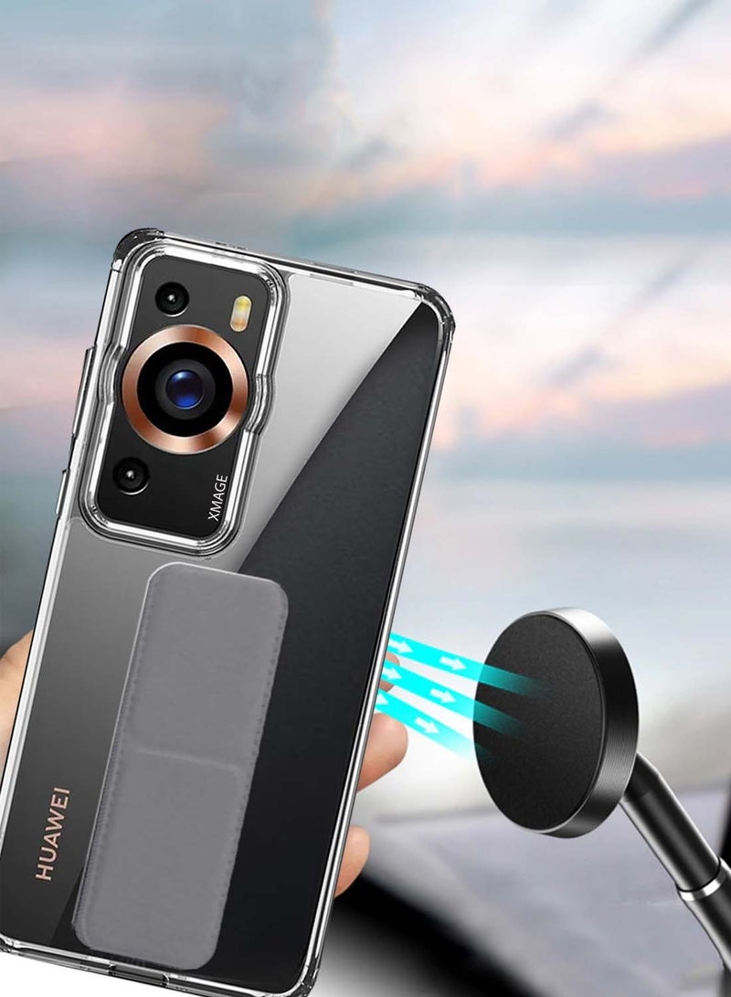 Wtech Huawei P60 Pro 4G 2023 TPU Hand Grip Air Pillow Case Cover - Clear/Grey - Image 3