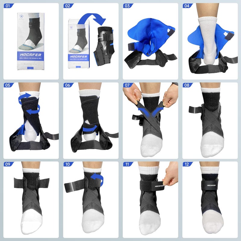 Hocafer Left Ankle Brace For Women & Men - Ankle Support Sprained Ankle Brace For Achilles Tendon Sprain Injury Recovery Ankle Support Brace For Running  Basketball  Football (Black S Left) - Image 5