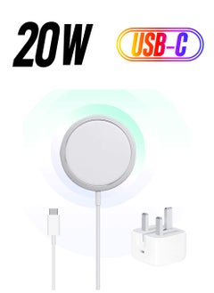 20W Magnetic Wireless Charging Cable USB-C Compatible with Apple iPhone 12/12 Mini/12 Pro/12 Pro Max