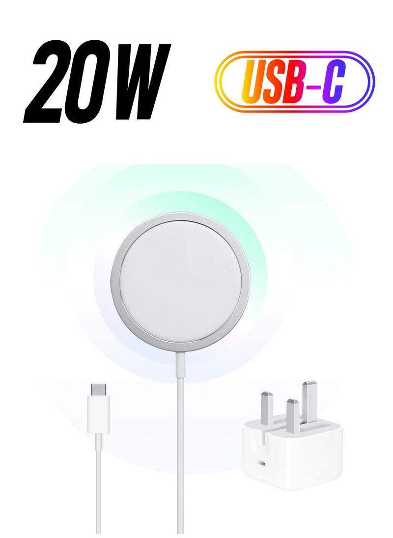 Phone Planet - 20W Magnetic Wireless Charging Cable USB-C Compatible with Apple iPhone 12/12 Mini/12 Pro/12 Pro Max - Image 1