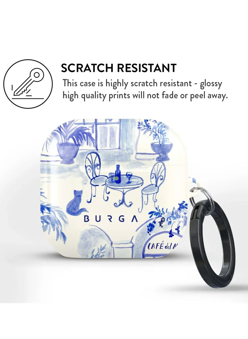 BURGA Protective Apple AirPods 4 Cases with ring carabiner. Cute and Stylish designs. Cute Protective Air Pods Hard Plastic Shell cover