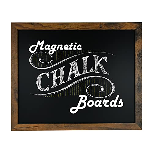 Loddie Doddie Chalkboard Calendar & Sign - 18 x 22 in. Rustic Wood Frame - Stain Resistant Surface & Magnetic Finish - Wall-Mount Chalk Board for Kitchen, Office & Kids - Image 1