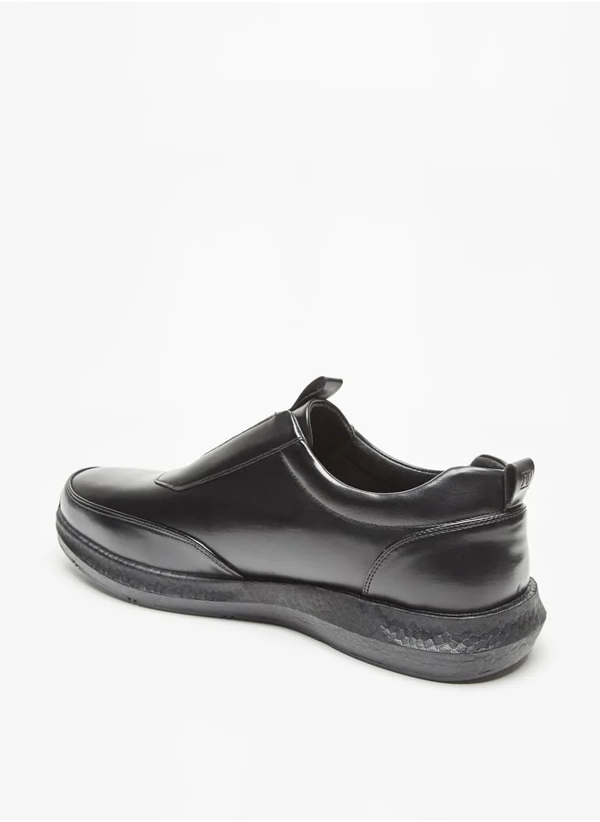 دوتشيني Men's Solid Slip-On Loafers with Pull Tabs