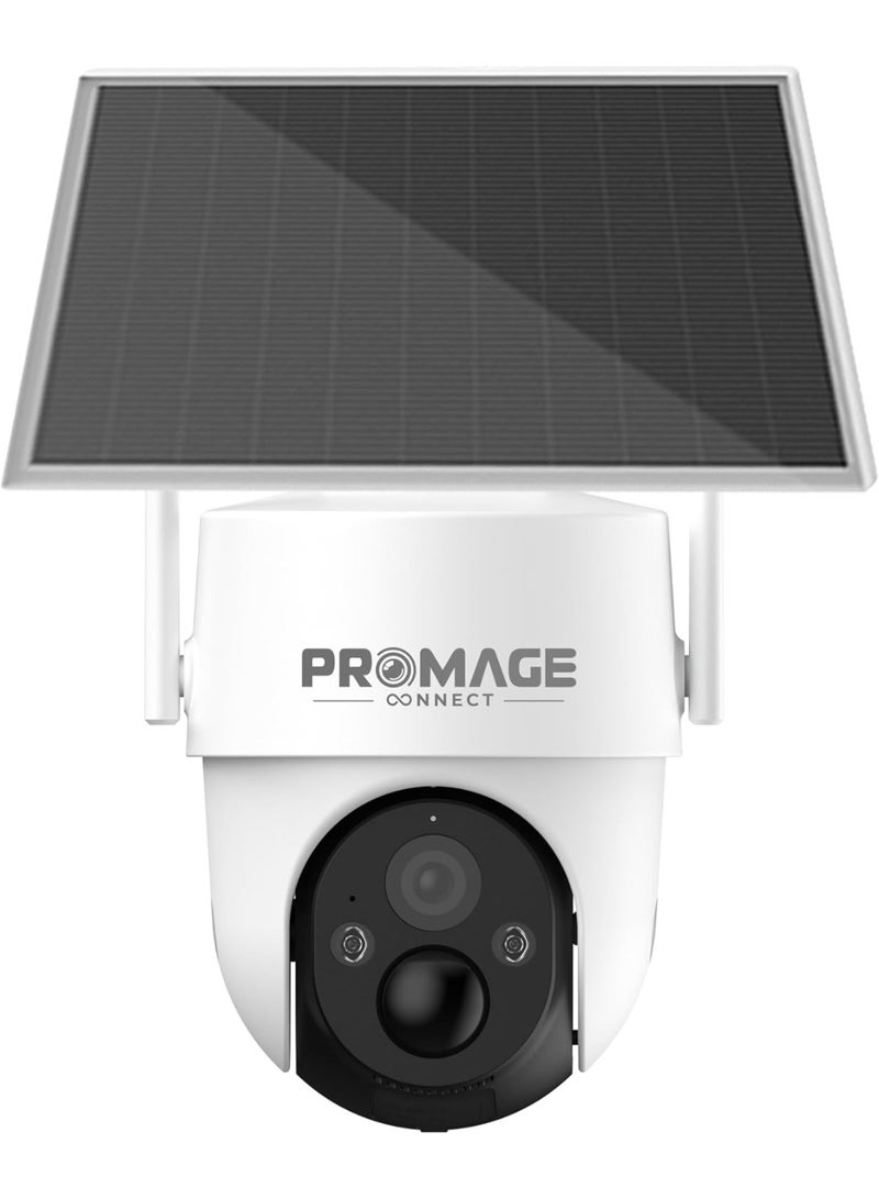 برو ميج كاميرا بروميدج كونكت سيل 2T خارجية تعمل بالطاقة الشمسية بدقة 4G PTZ مقاومة للماء IP65 تتبع حركة رؤية ليلية ملونة بطارية 10000 مللي أمبير تسجيل مستمر تخزين سحابي ودعم بطاقة ذاكرة حتى 256GB - Image 1