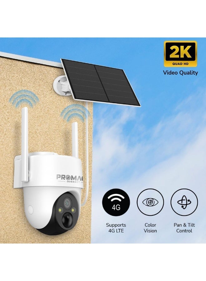 برو ميج كاميرا بروميدج كونكت سيل 2T خارجية تعمل بالطاقة الشمسية بدقة 4G PTZ مقاومة للماء IP65 تتبع حركة رؤية ليلية ملونة بطارية 10000 مللي أمبير تسجيل مستمر تخزين سحابي ودعم بطاقة ذاكرة حتى 256GB - Image 5