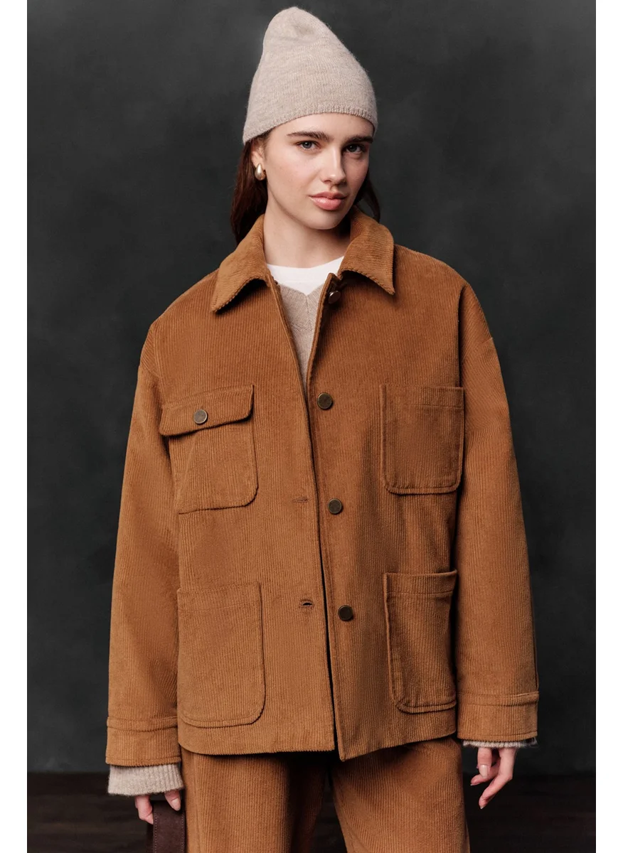 مانوكا Corduroy Oversize Jacket Tile