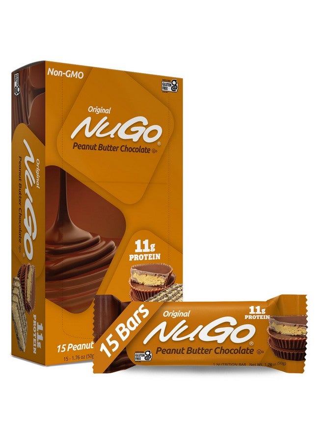 NuGo Protein Bar, Peanut Butter, 11g Protein, Gluten Free, 15 Count - Image 1