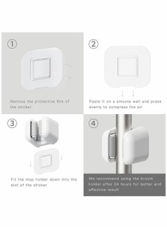 Y&D Broom Mop Holder, 3 Pcs Wall Mount Stands Rack, Sturdy Self-Adhesive  - Image 5