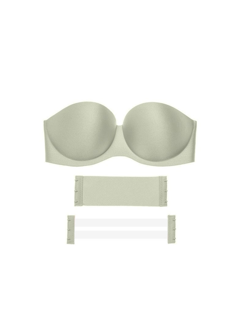 3 Pieces Women Strapless Bra with Optional Transparent Straps Push Up Bra  - Image 2
