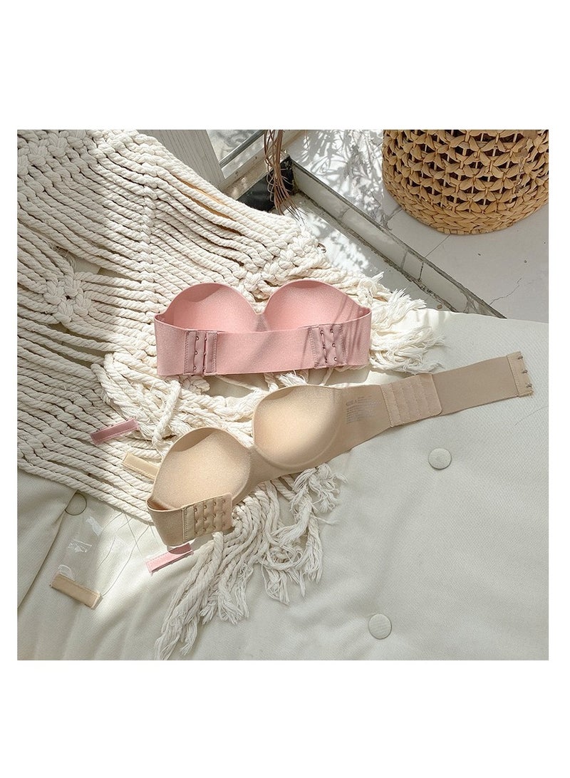 3 Pieces Women Strapless Bra with Optional Transparent Straps Push Up Bra  - Image 4