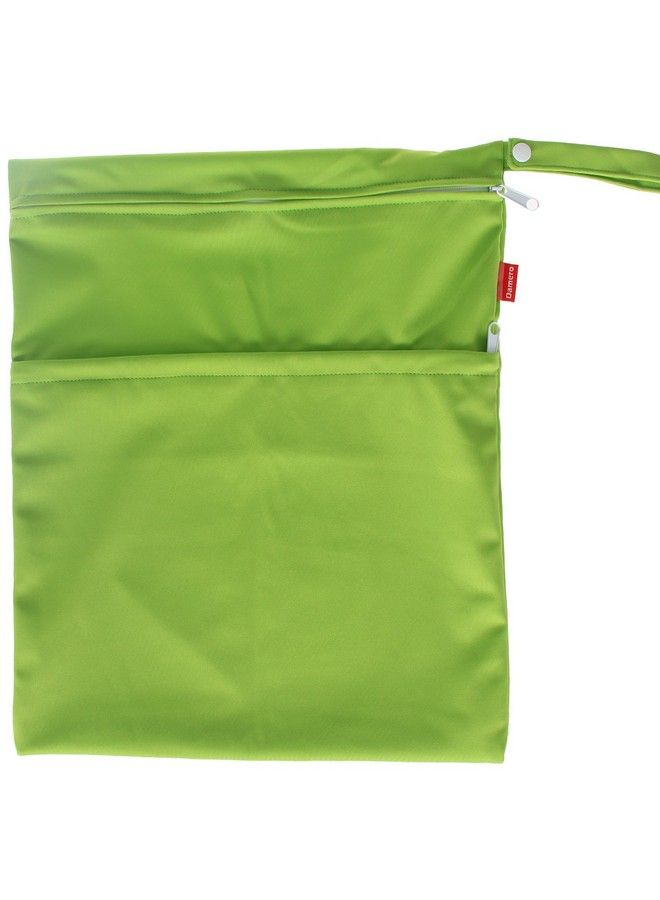 Damero 2Pcs Pack Cute Travel Baby Wet And Dry Cloth Diaper Organizer Bag(Large Green+Light Blue) - Image 3