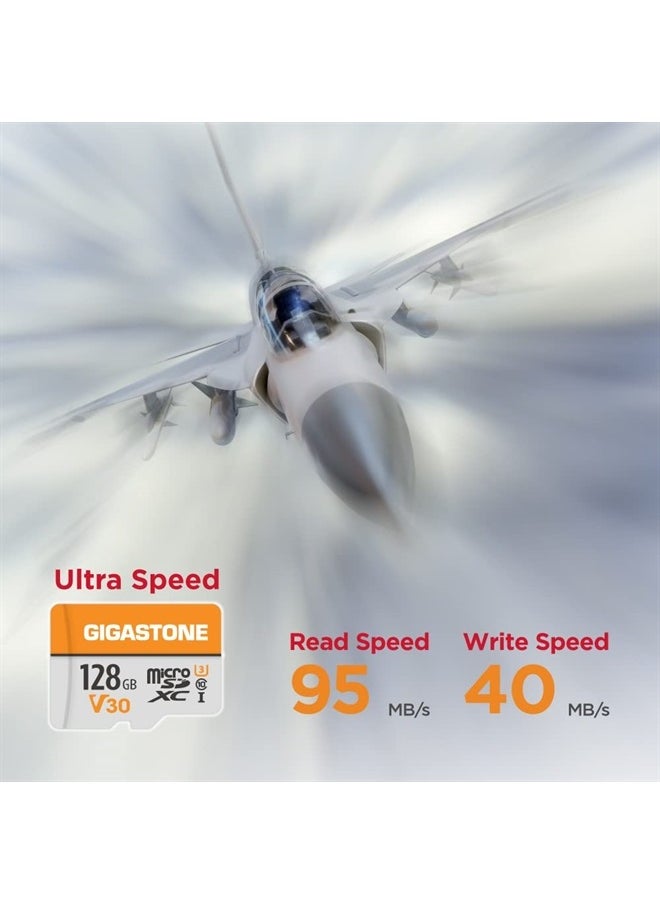 Gigastone - 128GB Micro SD Card, 4K Video Pro, GoPro, Surveillance, Security Camera, Action Camera, Drone, 95MB/s MicoSDXC Memory Card UHS-I V30 Class 10 - Image 1
