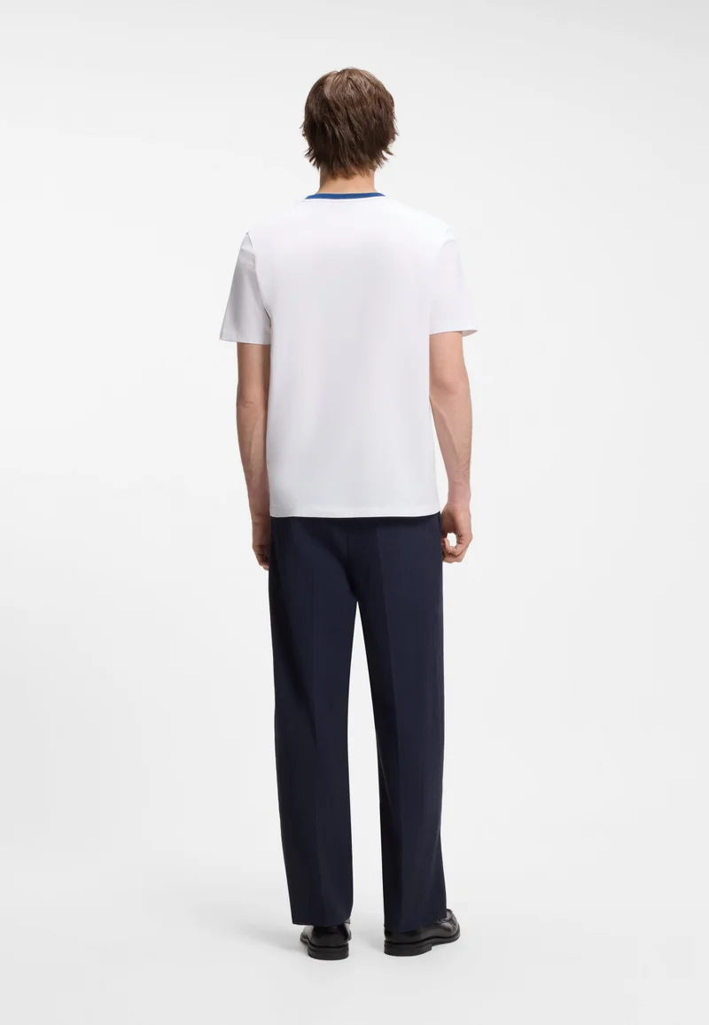 هوجو Cotton T-shirt with printed stripes