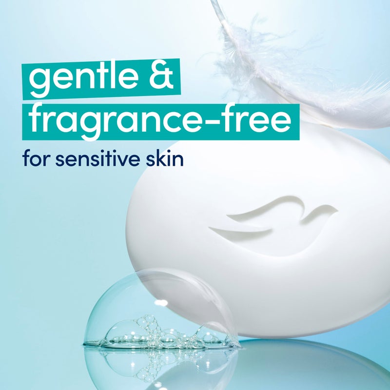 Dove Beauty Bar Soap Sensitive, 8 Bars for Sensitive Skin, Fragrance Free and Hypoallergenic 3.75 oz - Image 3