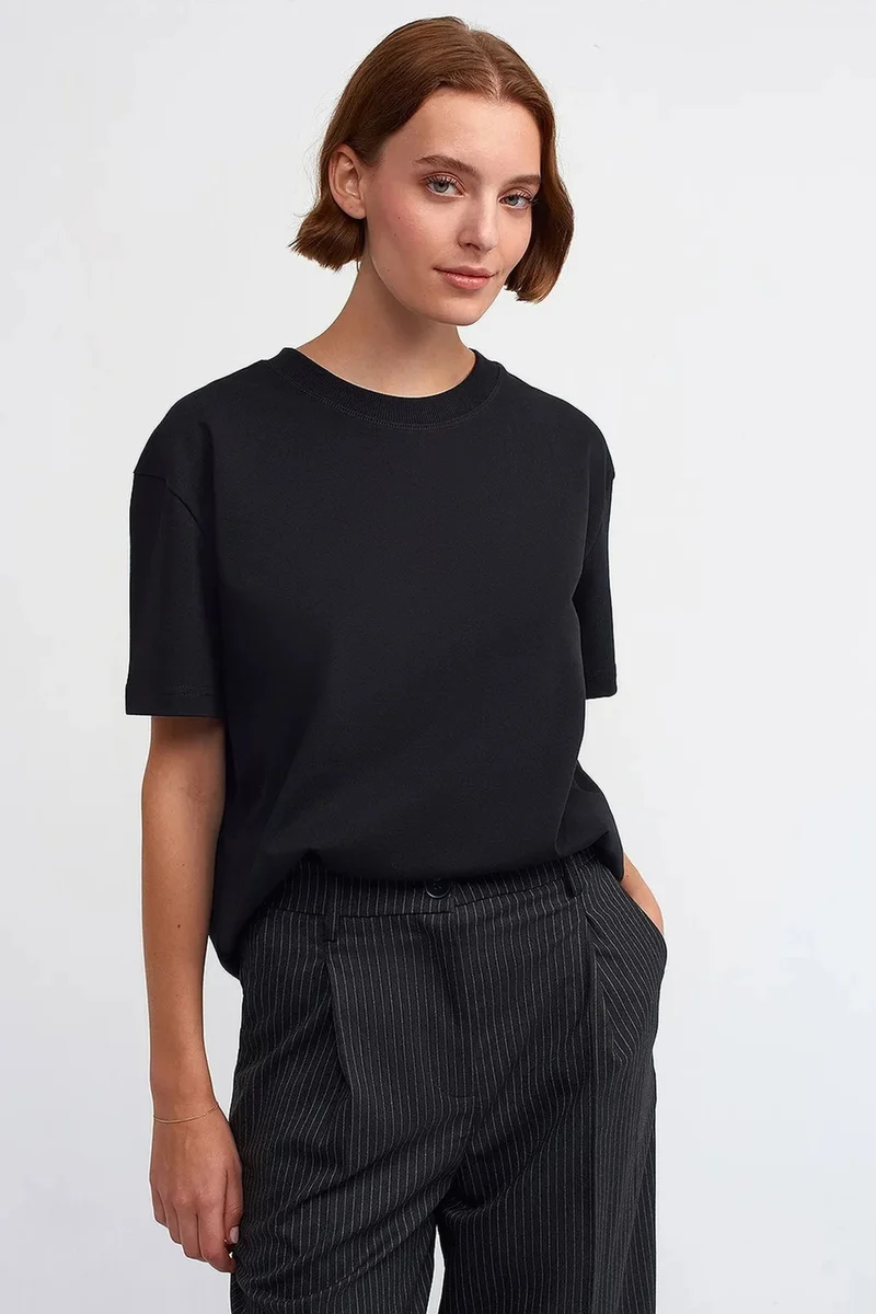 ديلفين DILVIN Women's Cotton Crew Neck T-Shirt