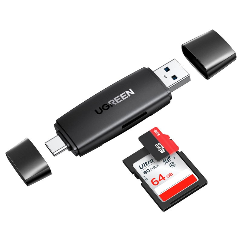 UGREEN SD Card Reader USB 3.0 USB C Memory Card Reader OTG Card Adapter for SD Micro SD SDHC SDXC MMC Card Compatible with MacBook Galaxy S20 iPad Pro 2020 Surface Pro Computer Laptop