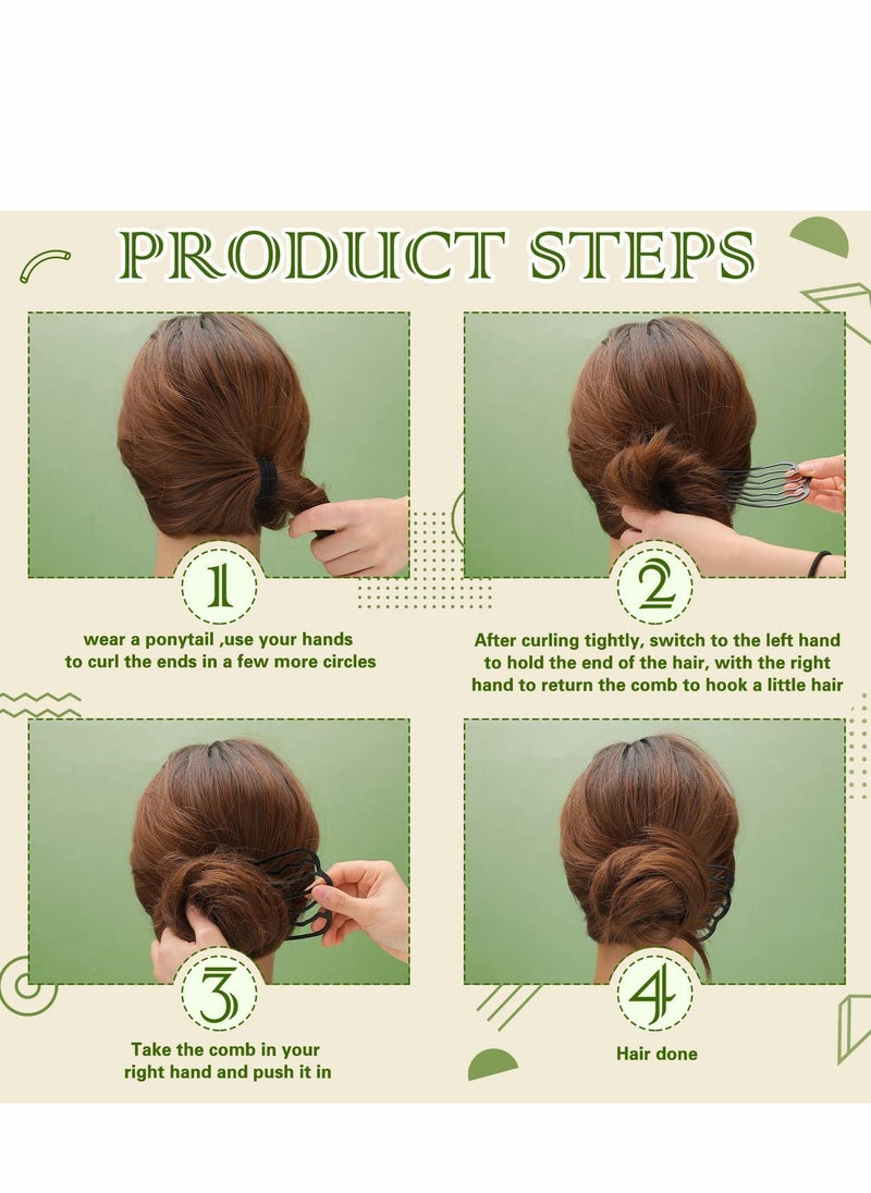 Y&D - Hair Fork Clip, 4 Pcs Vintage Side Combs U Shape Teeth Alloy Paint Pin Accessories Clip Stick Updo Hairstyle for Women Girls, Black - Image 1