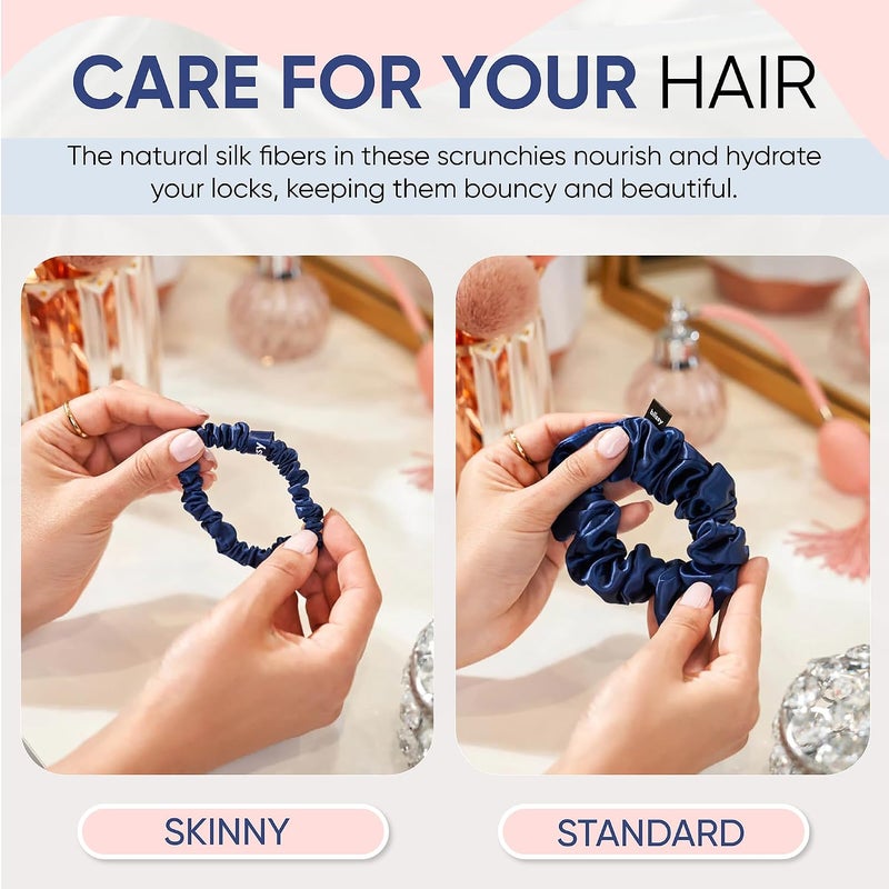 BLISSY Silk Scrunchie (Blue Regular) - Image 2
