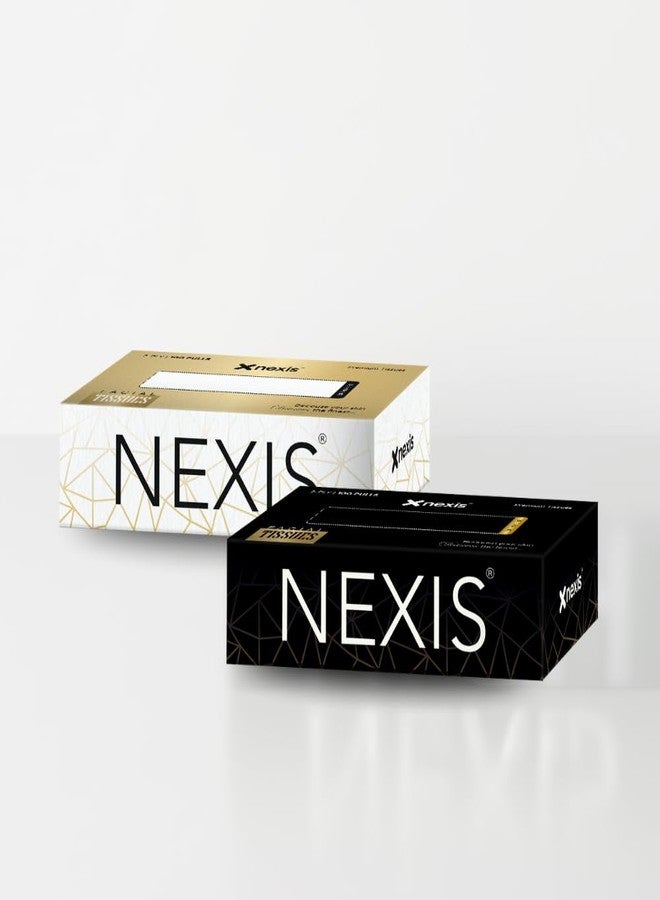 NEXIS || 2-Ply Facial Tissue Paper Box || 400 Sheets || 100 Pulls x 2 Boxes || Car Tissue || Soft And Highly Absorbent || 100% Natural Virgin Fibre || Pack of 2 - Image 1