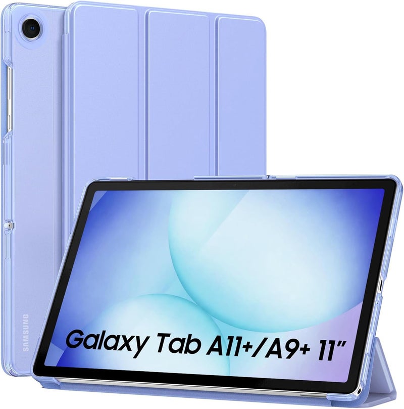 MoKo Case for Galaxy Tab A11+ Plus/A9+ 11-Inch 2025/2023, Slim Stand Protective Smart Cover with Hard PC Translucent Back Shell for Galaxy Tab A11+/A9 Plus Tablet, Lavender Purple - Image 1