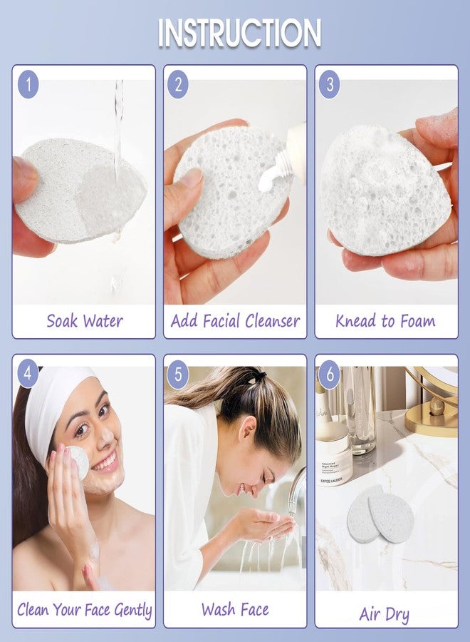 ORIGHTY 96 Count Facial Sponges for Cleansing, 100% Natural Cellulose Facial Sponges for Washing face, Compressed Cosmetic Spa Face Sponge for Exfoliating Mask, Makeup Removal, White - Image 4