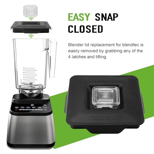 Tobaiwind Blender Latching Lid Replacement For Blendtec Commercial Wildside & Fourside Jars, Blender Lids Top with Removable Center Cap, Wildside Jar Lid Replacement for Keeping Splashes Contained During Blend - Image 4