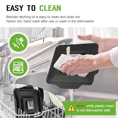 Tobaiwind Blender Latching Lid Replacement For Blendtec Commercial Wildside & Fourside Jars, Blender Lids Top with Removable Center Cap, Wildside Jar Lid Replacement for Keeping Splashes Contained During Blend - Image 5