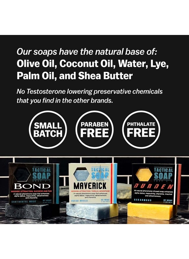 Grondyke Soap Company - Tactical Soap The Trifecta (1 Of Durden Bond And Maverick) Mens Vegan All Natural Soap Bars Infused With Powerful Pheromone Formula For Attraction - Image 1