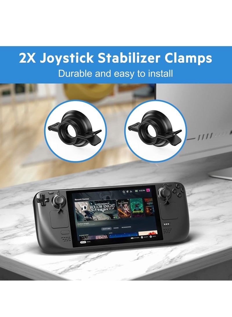 Protection Kit for Steam Deck Rocker Protection Accessorreis Kit for Steam Deck with Kickstand and Type-c Adapter 6 Thumbstick Caps Joystick Stabilizer Clamps for Steam Deck - Image 2