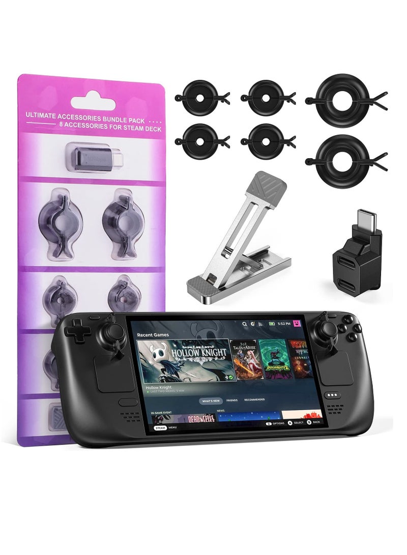 Protection Kit for Steam Deck Rocker Protection Accessorreis Kit for Steam Deck with Kickstand and Type-c Adapter 6 Thumbstick Caps Joystick Stabilizer Clamps for Steam Deck - Image 1