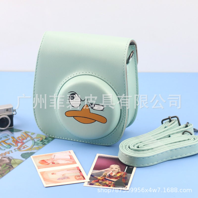Angry Duckling Camera Bag Universal Mini8/9 Mini11 Pu Camera Bag Solid Color Cartoon Camera Storage Bag - Image 4