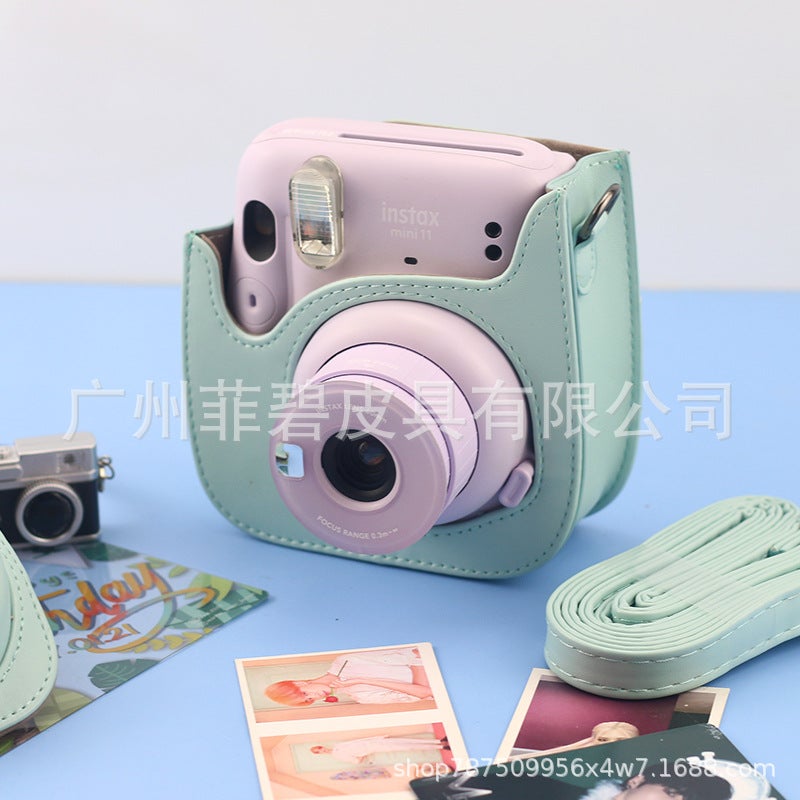 Angry Duckling Camera Bag Universal Mini8/9 Mini11 Pu Camera Bag Solid Color Cartoon Camera Storage Bag - Image 3
