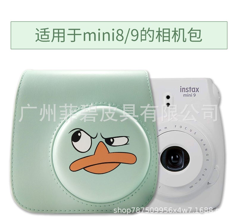 Angry Duckling Camera Bag Universal Mini8/9 Mini11 Pu Camera Bag Solid Color Cartoon Camera Storage Bag - Image 1