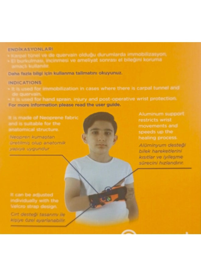 SupportLine Wrist Splint for Kids with Thumb Grid ERSA-207 – One Size  - Image 2