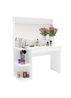 AtoZ Furniture Adler Vanity Dresser With Mirror in White Color 