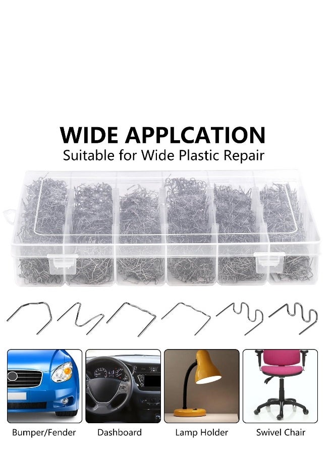Generic - 3000 Pieces Plastic Welder Staples, Welding Hot Staples with Storage Box, 0.6 and 0.8mm Plastic Welding Kit for Repair Car Bumpers Dashboards Lamp Holders Daily Plastics Supplies - Image 1