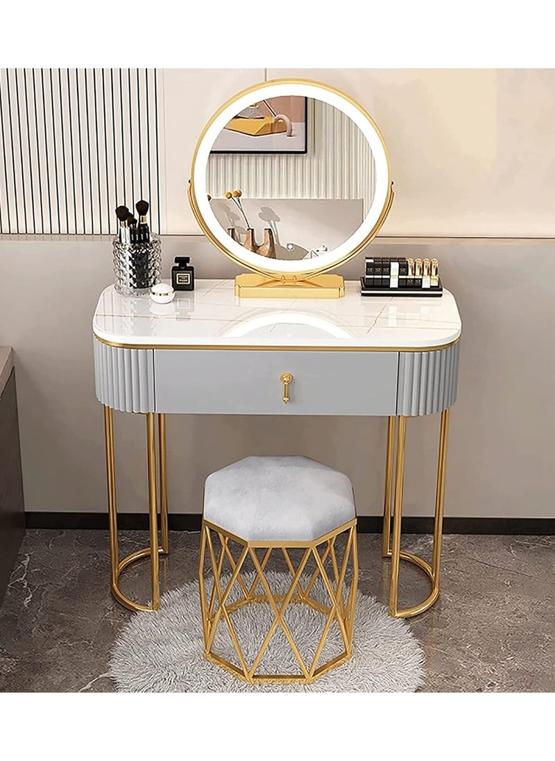 DubaiGallery Dressing Table with LED Lighted Mirror, Dressing Table Set with Padded Stool, Dressing Table for Girls Bedroom, Dressing Table  - Image 2