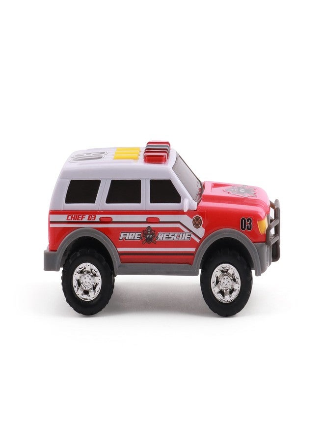 Mighty Fleet Toughest Minis 5" Fire Chief SUV Toy w/Lights & Sounds, Realistic Design & Batteries Included - Age 3+ - Image 1