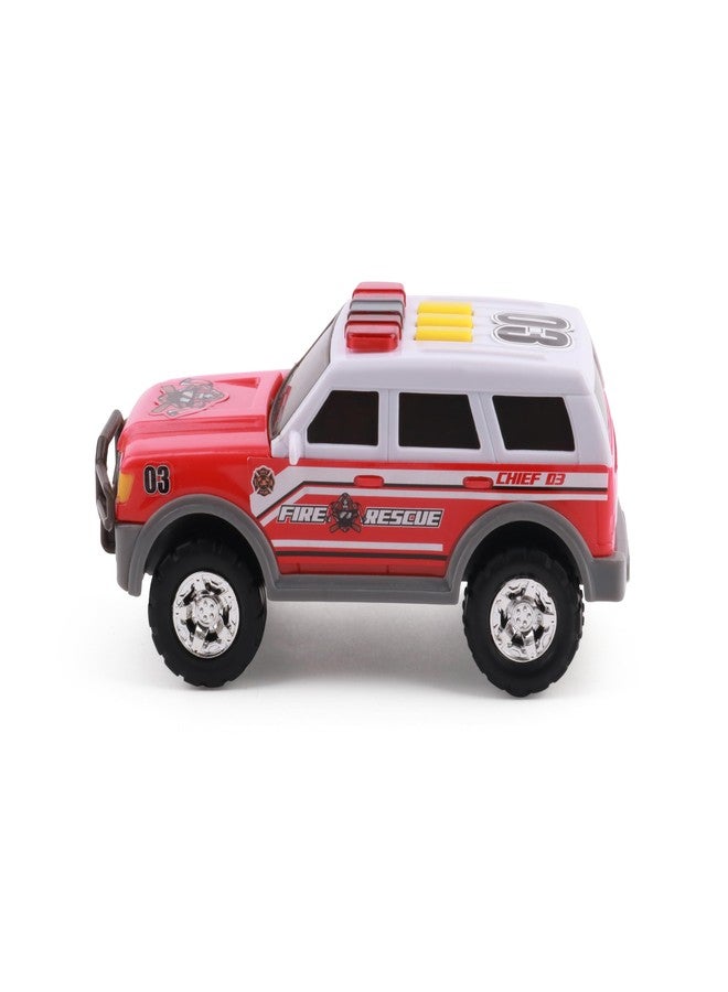 Mighty Fleet Toughest Minis 5" Fire Chief SUV Toy w/Lights & Sounds, Realistic Design & Batteries Included - Age 3+ - Image 4