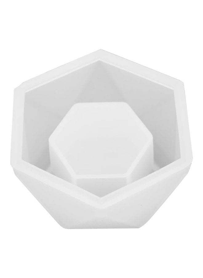 NIBEMINENT DIY Silicone Resin Flower Pot Mold White - Image 1