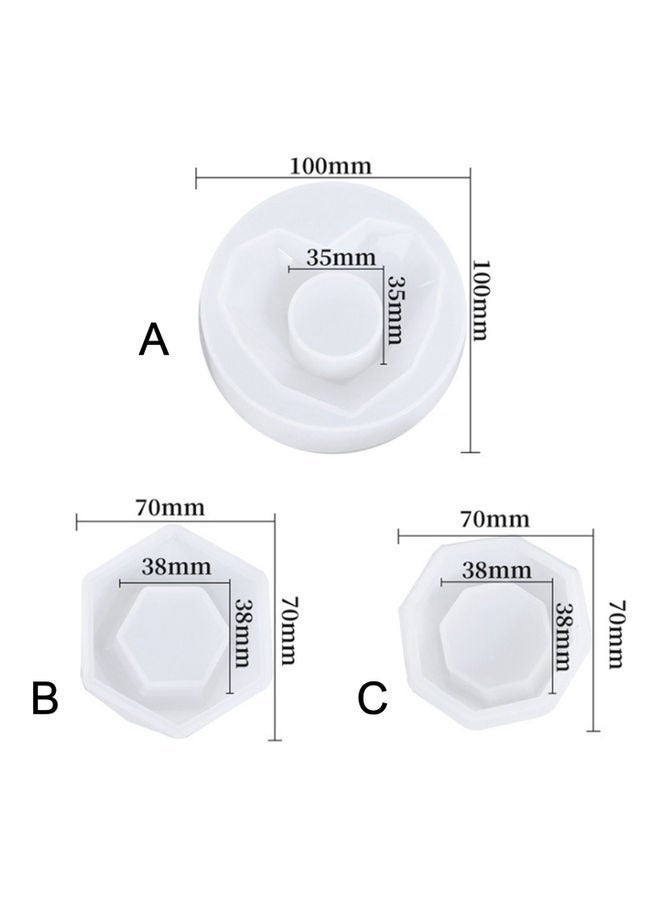 NIBEMINENT DIY Silicone Resin Flower Pot Mold White - Image 3