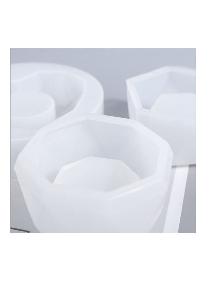NIBEMINENT DIY Silicone Resin Flower Pot Mold White - Image 4