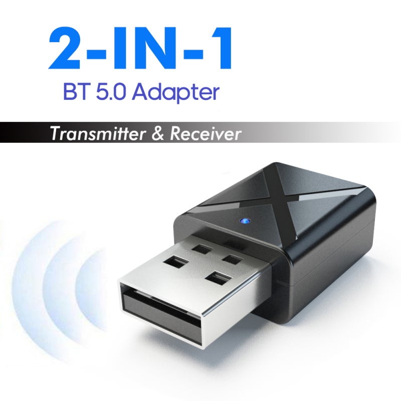 USB Audio Adapter: Black 2 In 1 Design - Broad Compatibility Plug And Play Audio Transmitter Receiver For Non-BT Devices BT Headphones Home Stereo Systems - Image 3