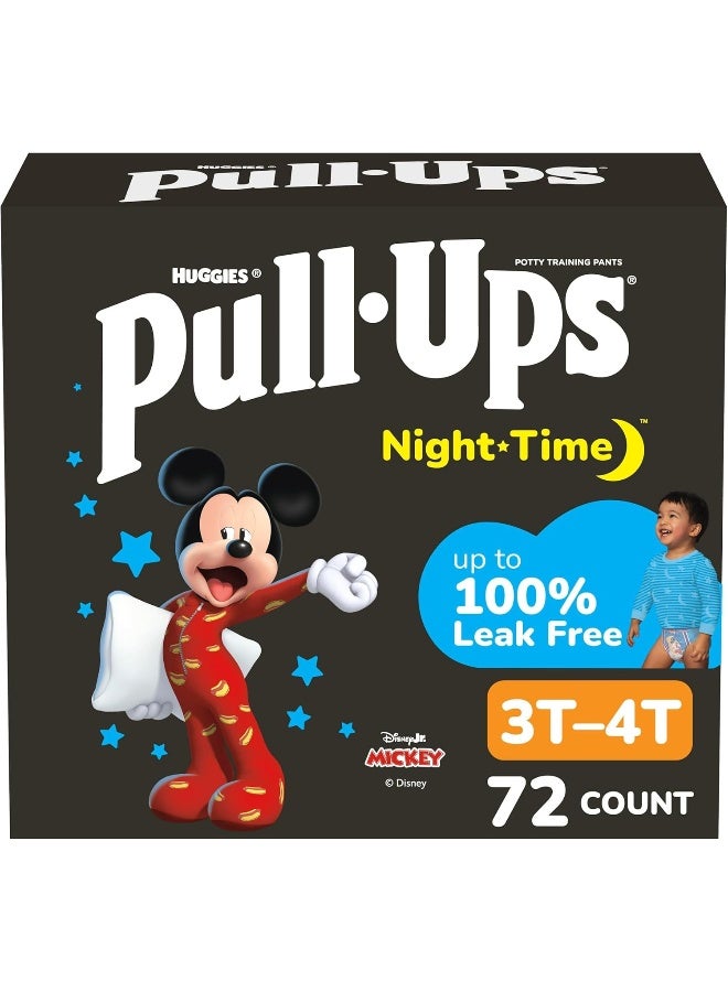Pull-Ups Boys' Night Time Potty Training Pants, Size 3T-4T Overnight Training Underwear (32-40 lbs), 72 Ct - Image 1