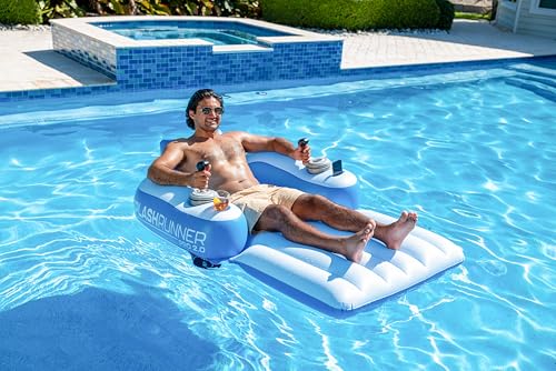 PoolCandy Splash Runner Pro 20 Motorized Pool Float for Adults Motorized Pool Lounger with Dual 66W Powerful Motors Dual Joystick Control Phone Holder Cup Holder - Image 5
