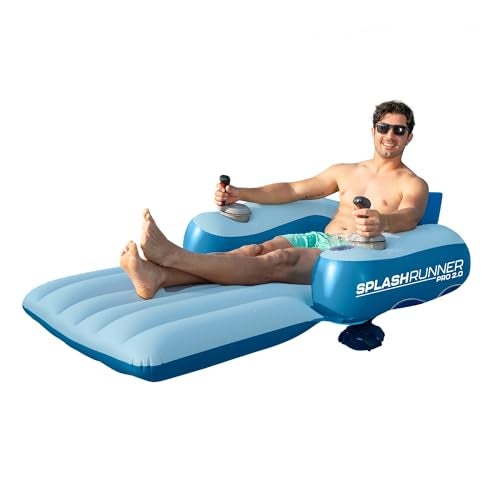 PoolCandy Splash Runner Pro 20 Motorized Pool Float for Adults Motorized Pool Lounger with Dual 66W Powerful Motors Dual Joystick Control Phone Holder Cup Holder - Image 1