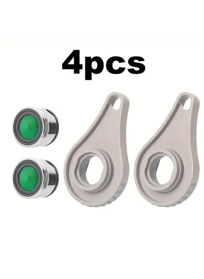 4pcs Universal Faucet Adapter Kit Gray Aerator Removal Wrench For Garden Hose Water Filter - Image 1
