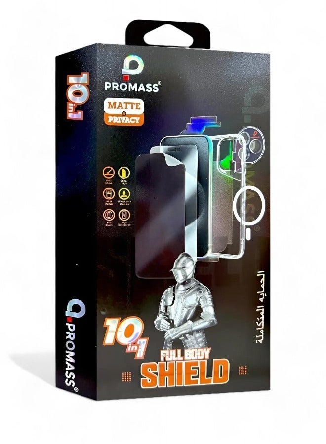 PROMASS The new integrated protection package for iPhone 15. A package with a new look and complete protection for your phone with a case that supports MageSafe wireless charging from Promas (10in1) - Image 1