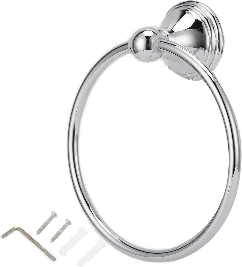 Towel Ring Stainless Steel Wall - Mounted Hand Towel Holder, Brushed Finish - Rust, Space Saving, Ideal for Bathroom and Kitchen (893 Chrome-Plated Towel Ring) - Image 1