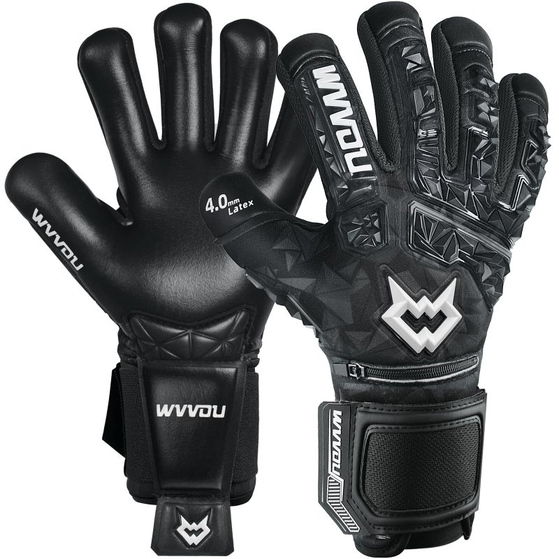 WVVOU Soccer Goalie Gloves for Adults and Youth High Performance Goalkeeper Gloves with 5 Detachable Finger Saves Soccer Gloves with 4mm Sticky Latex Palm - Image 2